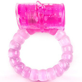 Эрекционное кольцо с шипиками и вибрацией Brazzers, розовое, 53294
