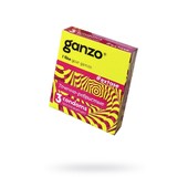 Презервативы Ganzo, extase, латекс, точечные, ребристые, анатомичные, 18 см, 5,2 см, 3 шт, 140